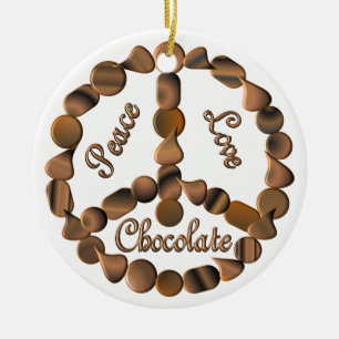 Chocolade Peace Sign Keramisch Ornament