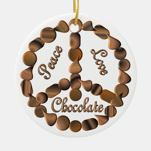 Chocolade Peace Sign Keramisch Ornament (Voorkant)
