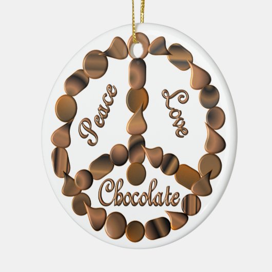Chocolade Peace Sign Keramisch Ornament (Links)