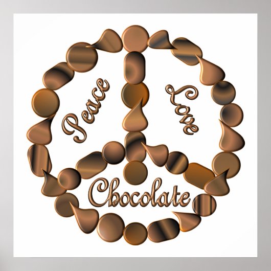 Chocolade Peace Sign Poster (Voorkant)