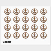 Chocolade Peace Sign Ronde Sticker (Vel)