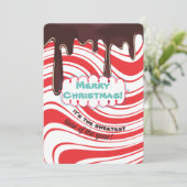 Chocolade pepermunt Kerstmis gepersonaliseerde fot Feestdagenkaart (Staand voorkant)