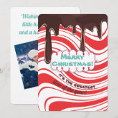 Chocolade pepermunt Kerstmis gepersonaliseerde fot Feestdagenkaart (Voorkant / Achterkant)