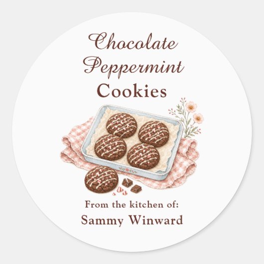 Chocolade Pepermunt Koekje Cadeau Label (Voorkant)
