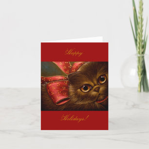 CHOCOLADE PERZISCHE KAT - KERSTKAART FEESTDAGEN KAART