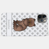 Chocolade Perzische Mopshond Cute Cartoon Kat & Na Case-Mate iPhone Case (Achterkant (horizontaal))