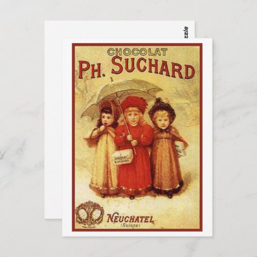 chocolade Ph. Suchard Ad Briefkaart (Voorkant / Achterkant)