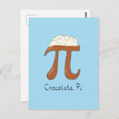 Chocolade Pi Cute Wiskunde Pi Day Briefkaart (Voorkant / Achterkant)
