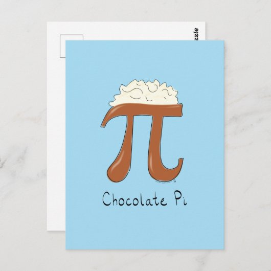 Chocolade Pi Cute Wiskunde Pi Day Briefkaart (Voorkant / Achterkant)