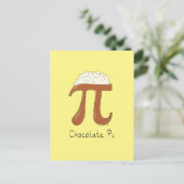 Chocolade Pi Cute Wiskunde Pi Day Briefkaart (Staand voorkant)