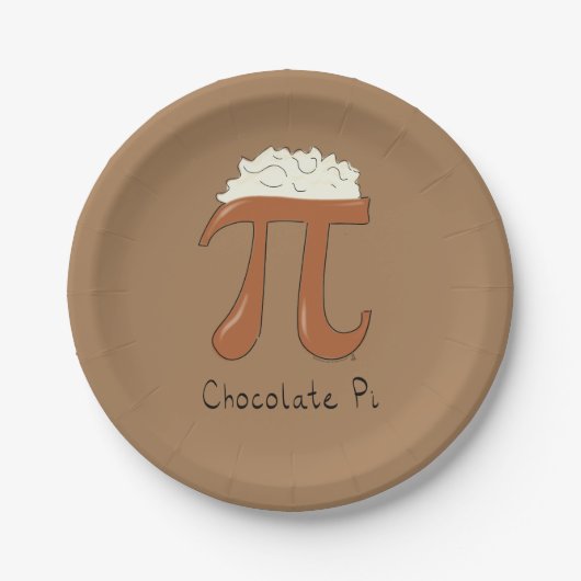Chocolade Pi Cute Wiskunde Pi Day Party Paper Bord (Voorkant)