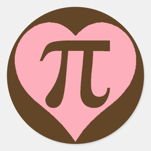 Chocolade Pi Hart Ronde Sticker (Voorkant)