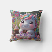 Chocolade Picnic Unicorn Kussen – Bewerkbare naam (Achterkant)
