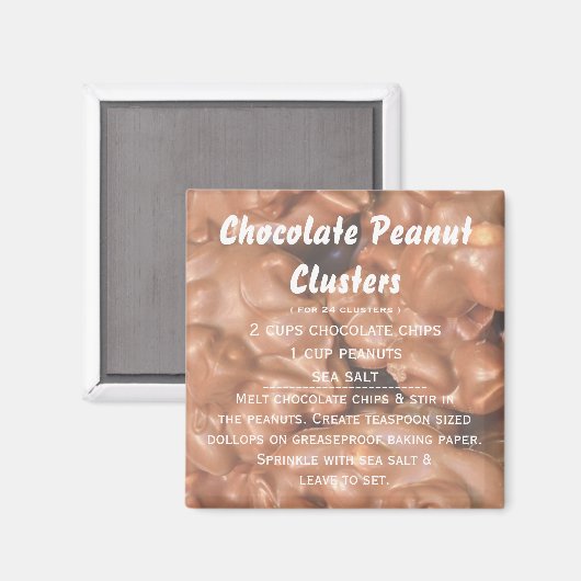 Chocolade pinda cluster recept magneet (Voorkant / Achterkant)