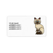 Chocolade Point Birman/Ragdoll Cat & Custom Text Etiket (Voorkant)