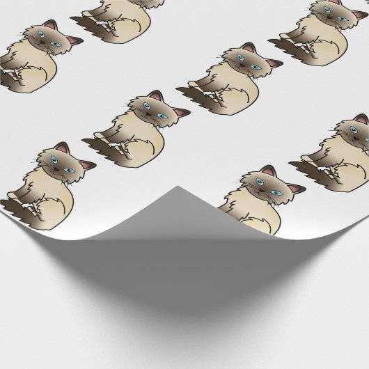 Chocolade Point Birman/Ragdoll Cute Cat Pattern Cadeaupapier (Hoek)