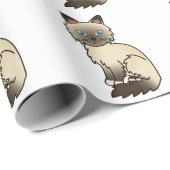 Chocolade Point Birman/Ragdoll Cute Cat Pattern Cadeaupapier (Rol Hoek)