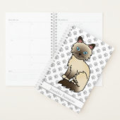 Chocolade Point Birman/Ragdoll Kat En Pootafdrukke Planner (Display)