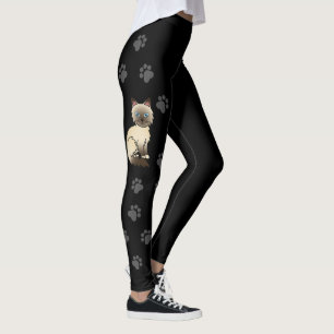 Chocolade Point Birman / Ragdoll Kat & Pootafdrukk Leggings