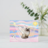 Chocolade Point Himalayan Cat Angel Briefkaart (Staand voorkant)