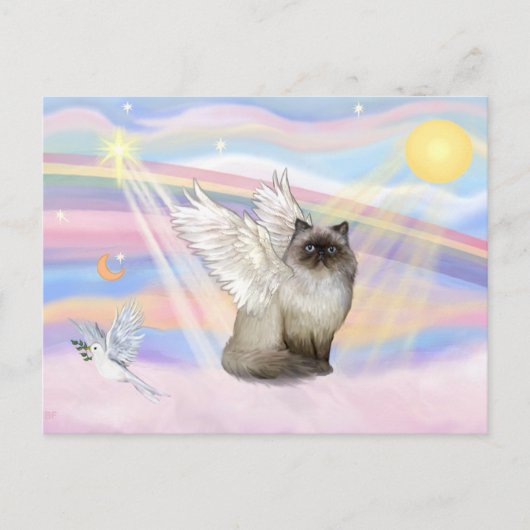 Chocolade Point Himalayan Cat Angel Briefkaart (Voorkant)