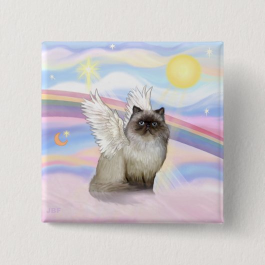 Chocolade Point Himalayan Cat Angel Vierkante Button 5,1 Cm (Voorkant)