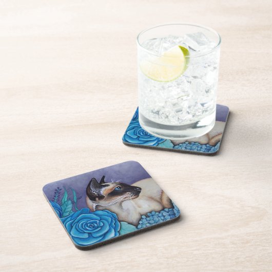 Chocolade Point Siamese Cat Bier Onderzetter (Rechterzijde)