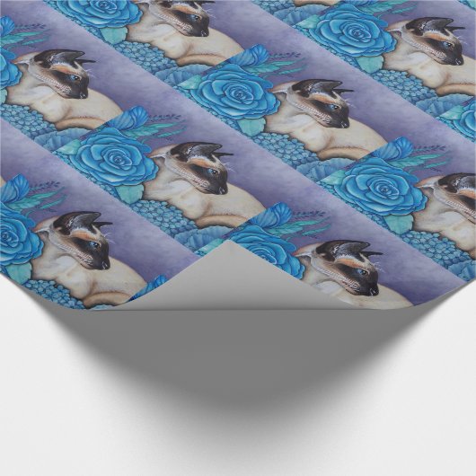 Chocolade Point Siamese Cat Cadeaupapier (Hoek)