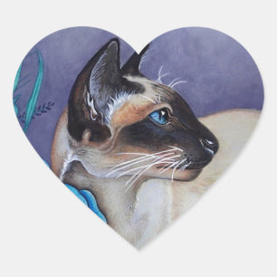 Chocolade Point Siamese Cat Hart Sticker
