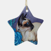 Chocolade Point Siamese Cat Keramisch Ornament (Rechts)