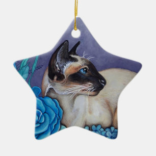 Chocolade Point Siamese Cat Keramisch Ornament