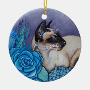 Chocolade Point Siamese Cat Keramisch Ornament