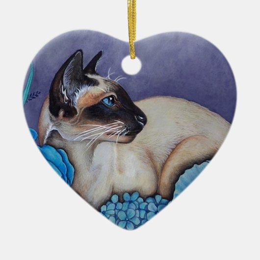 Chocolade Point Siamese Cat Keramisch Ornament (Voorkant)
