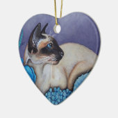 Chocolade Point Siamese Cat Keramisch Ornament (Links)
