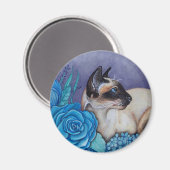 Chocolade Point Siamese Cat Magneet (Voorkant / Achterkant)