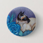 Chocolade Point Siamese Cat Ronde Button 5,7 Cm (Voorkant)