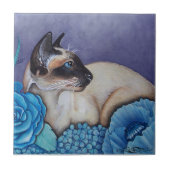 Chocolade Point Siamese Cat Tegeltje (Voorkant)