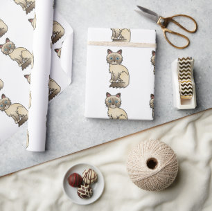 Chocolade Point Tabby Birmaans / Ragdoll Kat Patro Cadeaupapier