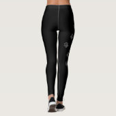 Chocolade Point Tabby Birmaanse Kat & Zwarte Poota Leggings (Achterkant)