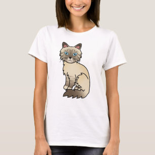 Chocolade Point Tabby Birmaanse / Ragdoll Cartoon  T-shirt