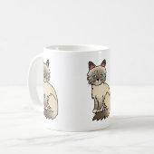 Chocolade Point Tabby Birman / Ragdoll Kat Kunst Koffiemok (Voorkant links)