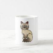 Chocolade Point Tabby Birman / Ragdoll Kat Kunst Koffiemok (Center)