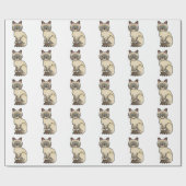 Chocolade Point Tabby Birman / Ragdoll Kat Patroon Cadeaupapier (Vlak)