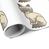 Chocolade Point Tabby Birman / Ragdoll Kat Patroon Cadeaupapier (Rol Hoek)