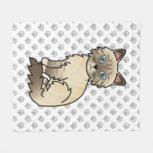 Chocolade Point Tabby Birman / Ragdoll Kat & Poota Fleece Deken (Voorkant (Horizontaal))