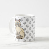 Chocolade Point Tabby Birman/Ragdoll Kat & Pootjes Koffiemok (Voorkant links)