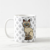Chocolade Point Tabby Birman/Ragdoll Kat & Pootjes Koffiemok (Links)