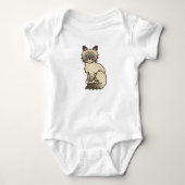 Chocolade Point Tabby Birman / Ragdoll Kat Romper (Voorkant)