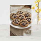 Chocolade Pootafdruk Koekjes Kaart (Gele Bloem)