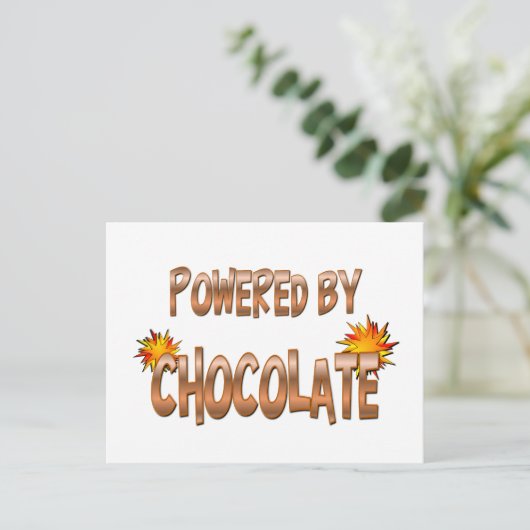 Chocolade Power Briefkaart (Staand voorkant)